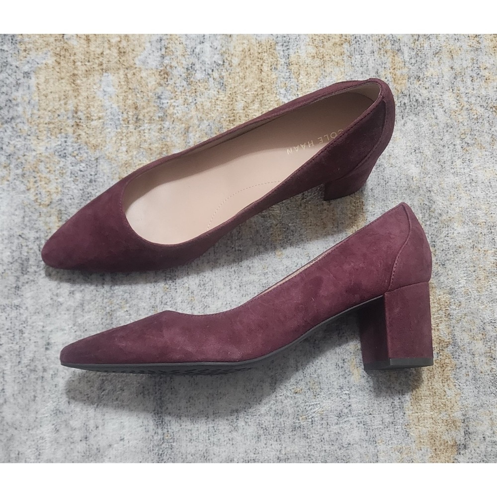 $190 Cole Haan Women's  Carlotta Black Garnet Suede Pump Size 10 B W34105 - Picture 7 of 10